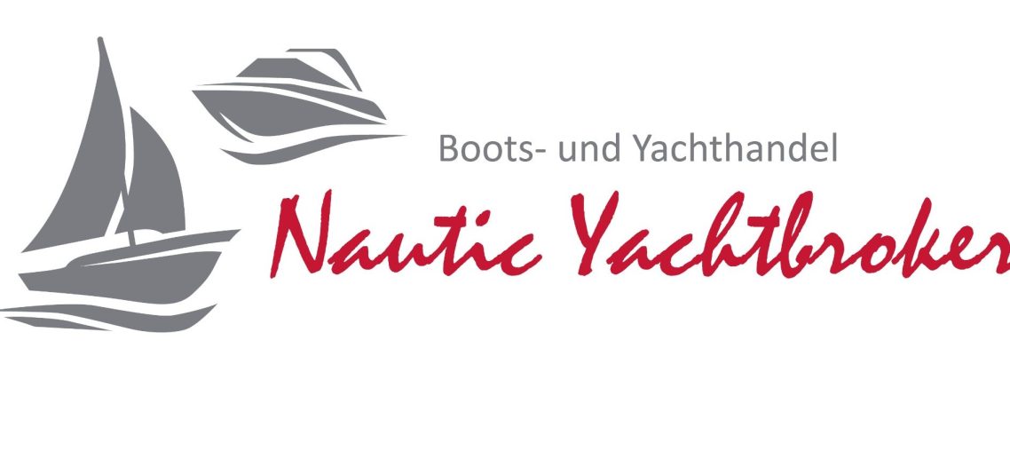 Logo eines Yachtbrokers mit Segelboot und Firmennamen "Nautic Yachtbroker".